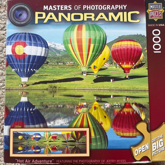 Panoramic “Hot Air Adventure” 1,000 piece puzzle - GUC. Made in USA 🇺🇸 - Picture 4 of 4